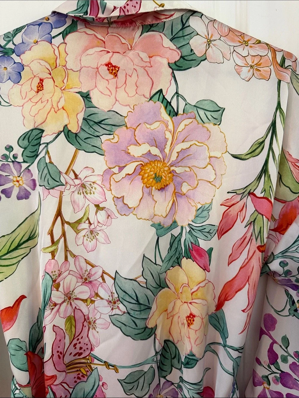 Zara Pink Floral Button-Up Flowy Polyester Dress Size Medium